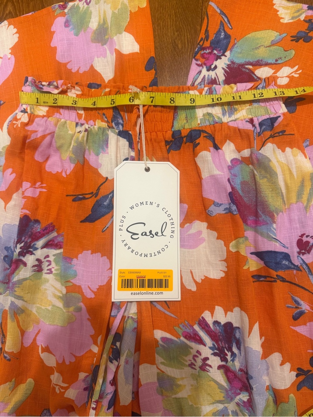 easel Orange Floral Wide-Leg Jumpsuit Pants - Picture 6 of 6